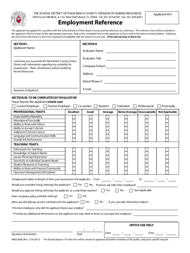 Palm Beach School Forms