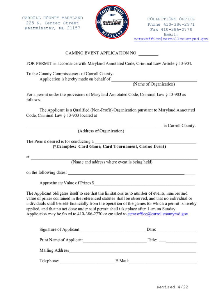 Carroll County Maryland Department of Human Services  Form