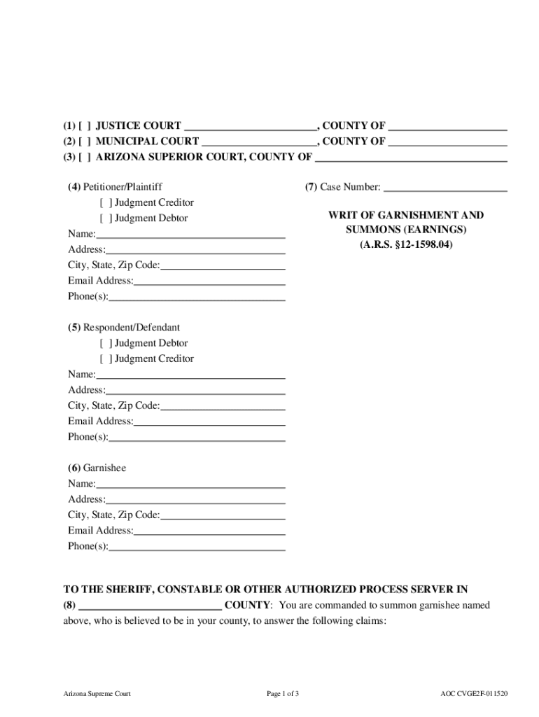 Wage Garnishment Form 2 Word