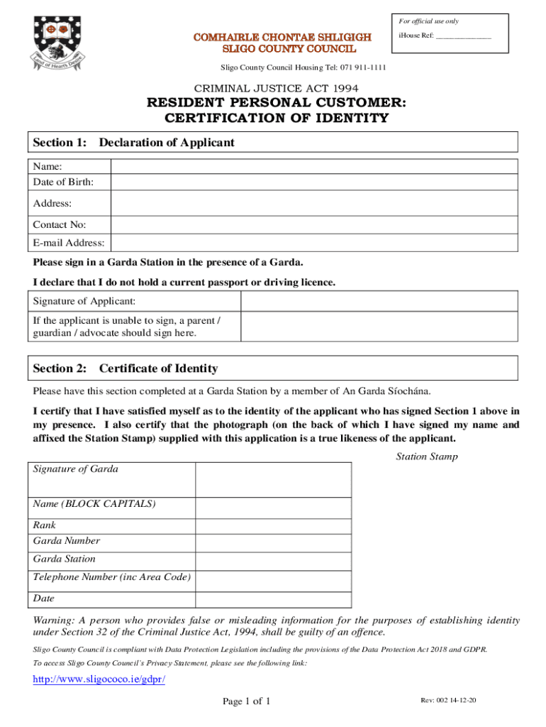 Apply for Council Housing  Form