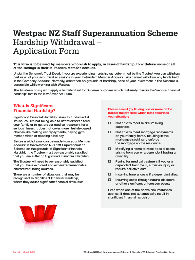 Westpac Kiwisaver Financial Hardship Withdrawal Form Fill