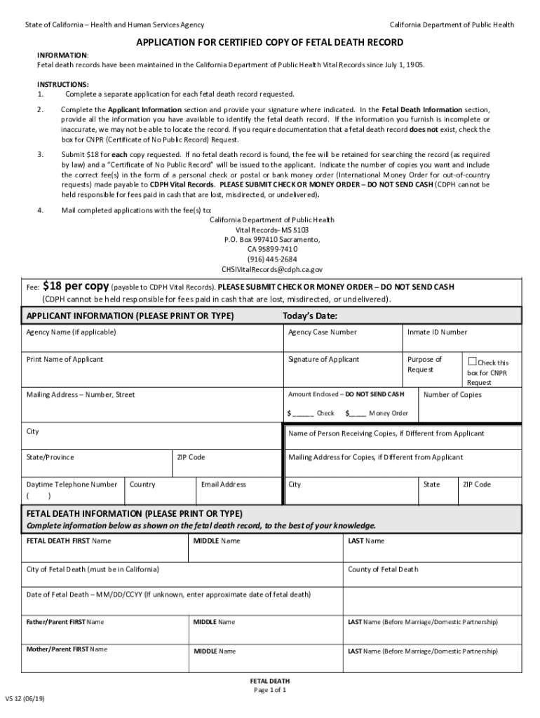  APPLICATION for CERTIFIED COPY of CERTIFICATE 2019-2024