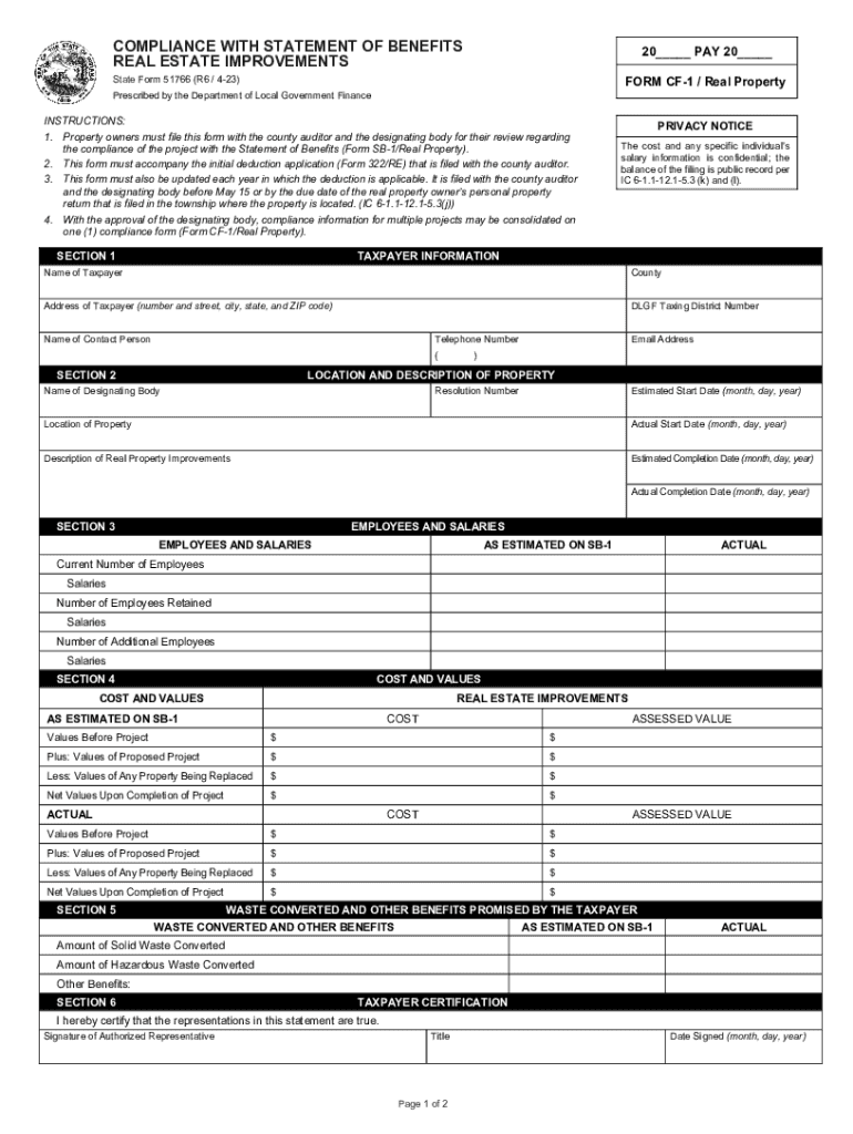  COMPLIANCE with STATEMENT of BENEFITS REAL 2023-2024