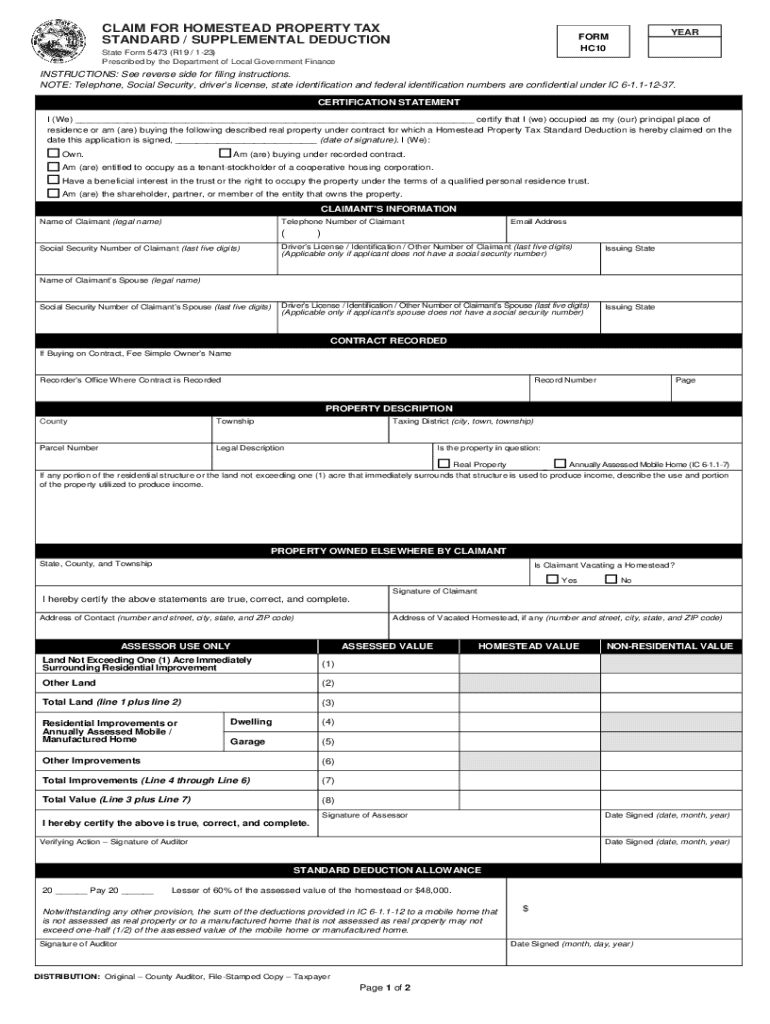  CLAIM for HOMESTEAD PROPERTY TAX CREDIT 2023-2024