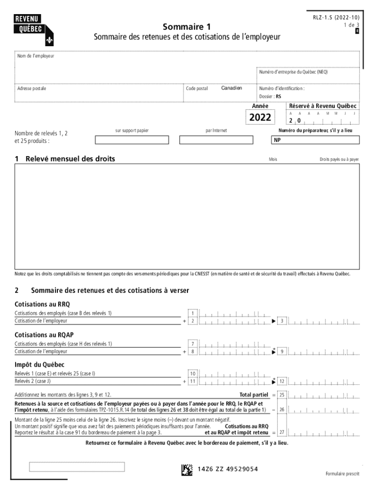 Sommaire Des Retenues Et Des Cotisations De L&#039;employeur  Form