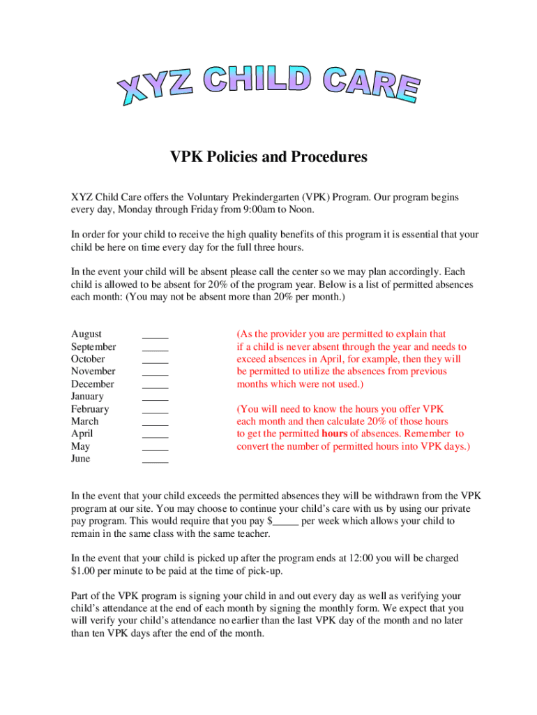 Sample Attendance Policy 2 Absences Per Month DOC  Form