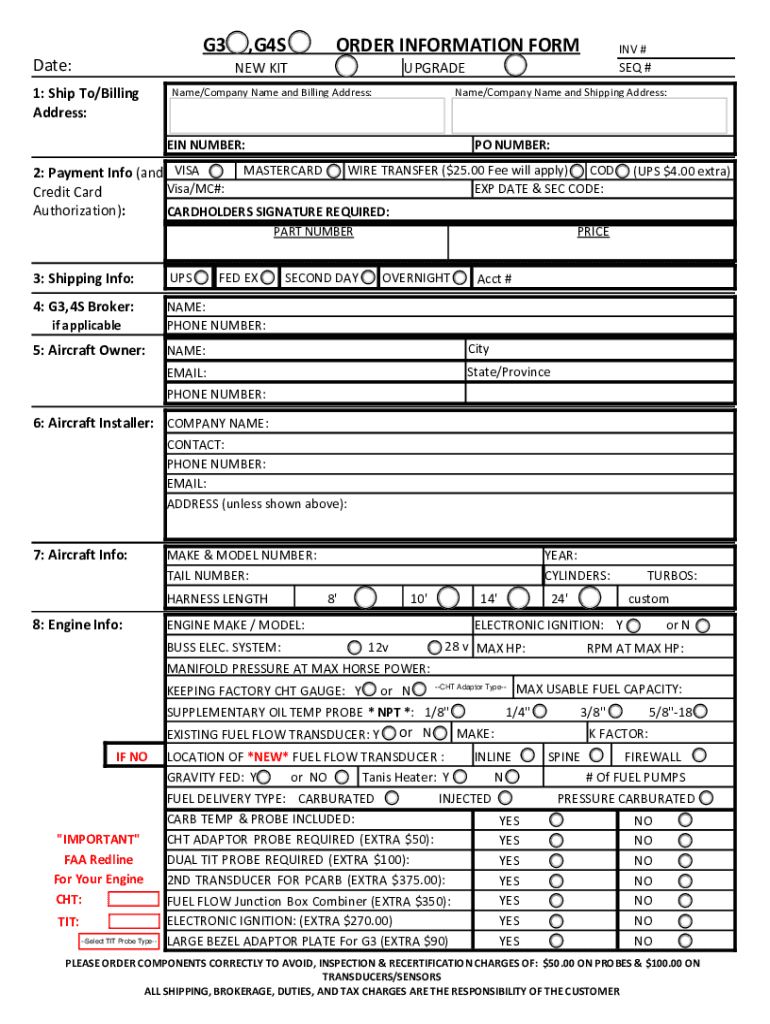  ORDER INFORMATION FORM 2020-2024