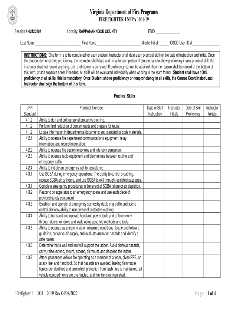 Tri City Regional Fire &amp;amp; EMS School  Form