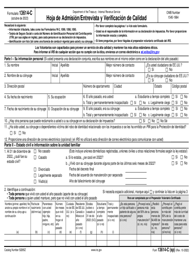  Form 13614 C Fill Online, Printable, Fillable, Blank 2022