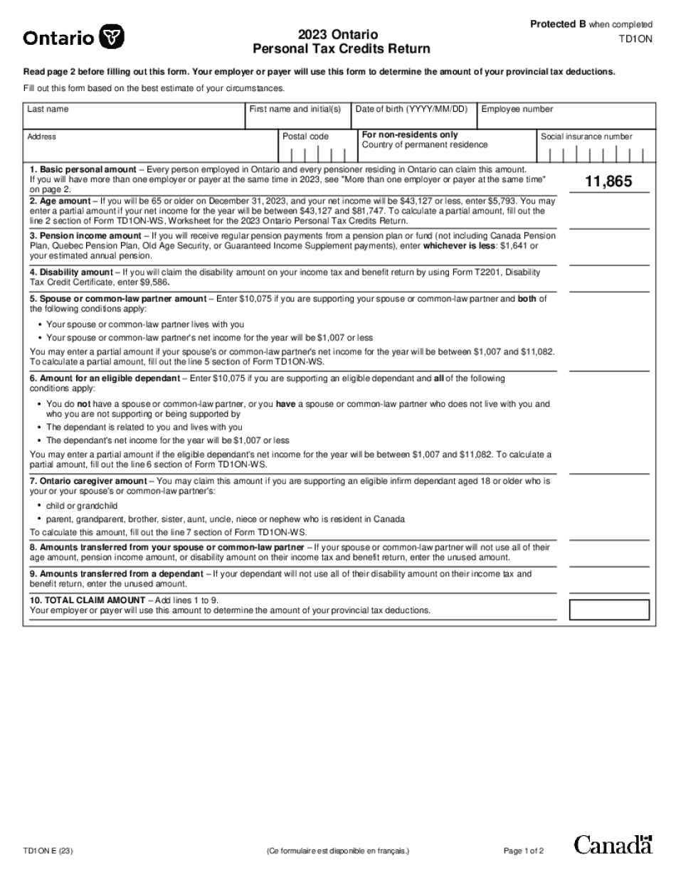  What is a TD1 Form?Quickbooks Canada Blog 2023-2024