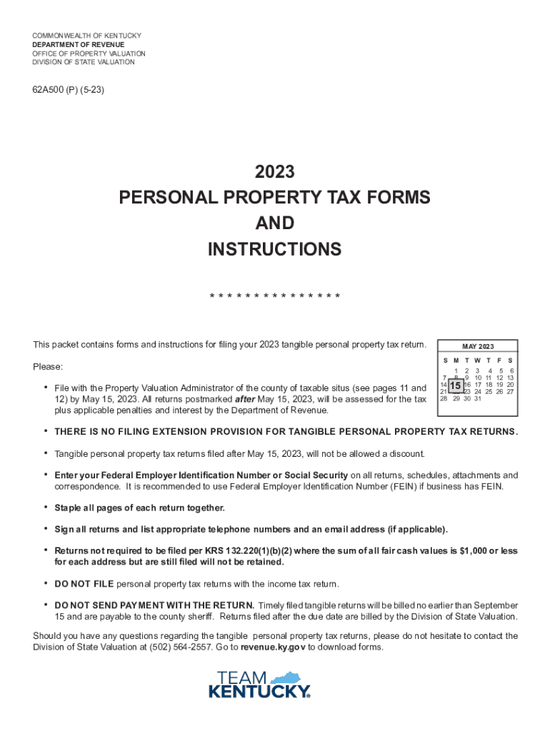  Personal Property Tax Forms and Instructions Excel 2023-2024