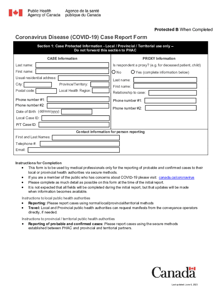 Novel Coronavirus NCOV National Case Report Form Novel Coronavirus NCOV National Case Report Form