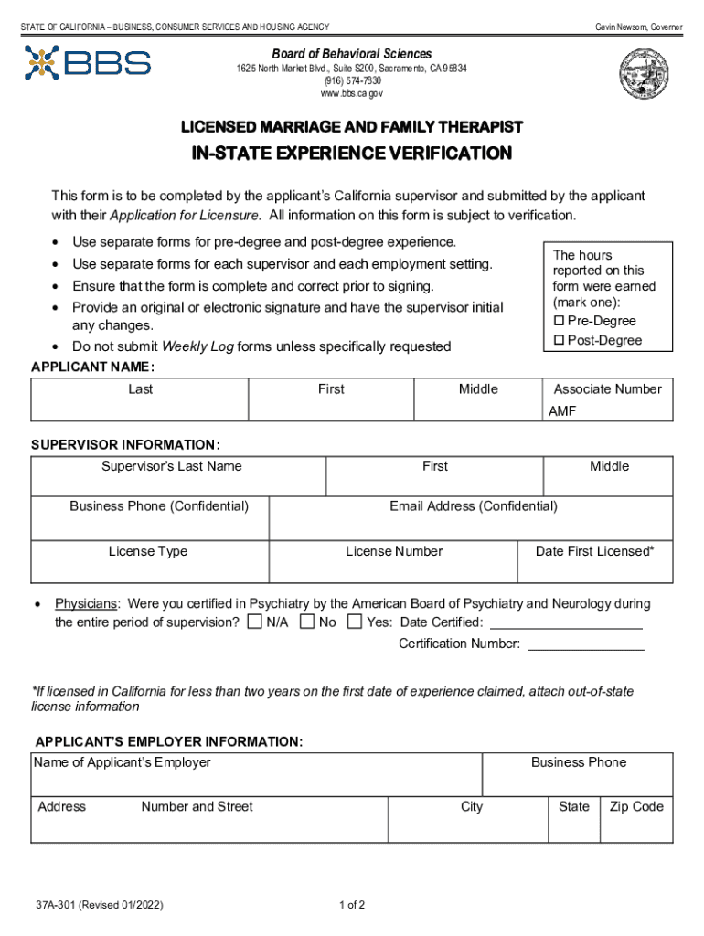  Application for Licensure and Examination in STATE BBS 2022