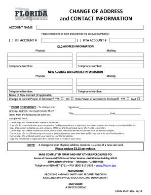  Fl Change Address Form 2014