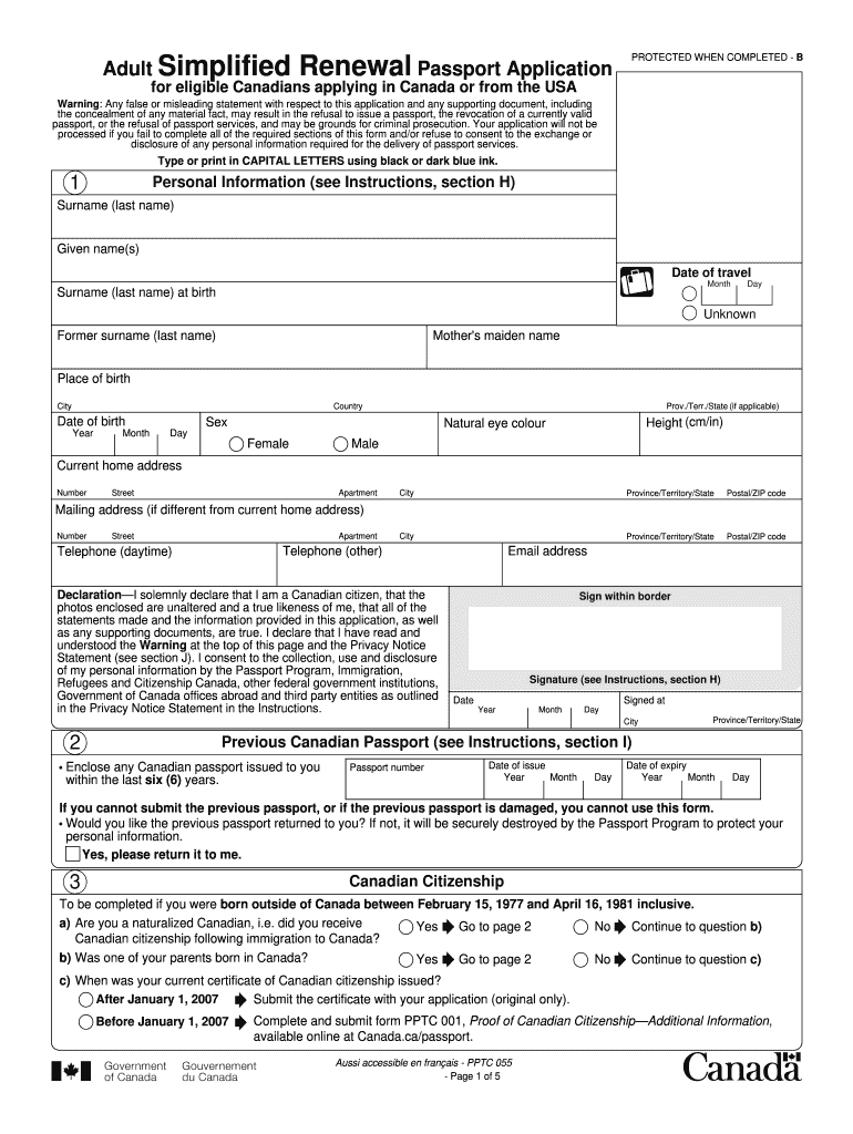  Passport Renewal Form Canada 2015