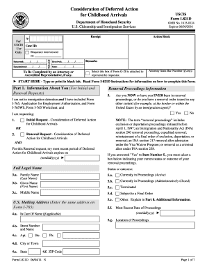  Form I 821D Consideration of Deferred Action for Childhood Arrivals Uscis 2019