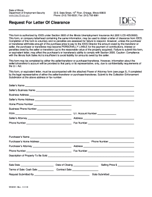  Illinois Request Letter Clearance 2013-2024