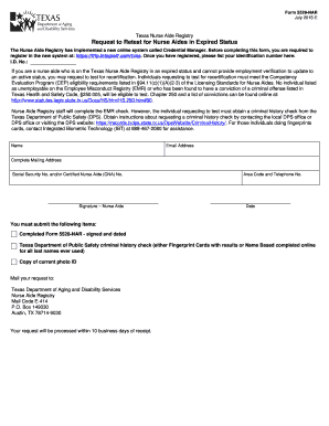 Request to Retest for Nurse Aides in Expired Status Form 5528 NAR