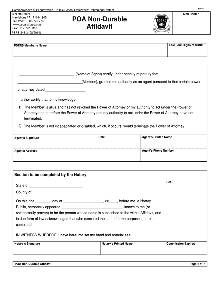 Durable Affidavit  Form