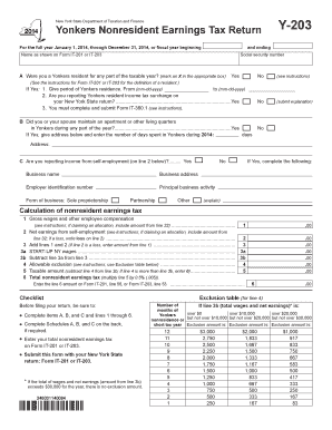New York State Department of Taxation and Finance Yonkers Nonresident Earnings Tax Return for the Full Year January 1, , through  Form