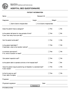 Hospital Questinare  Form