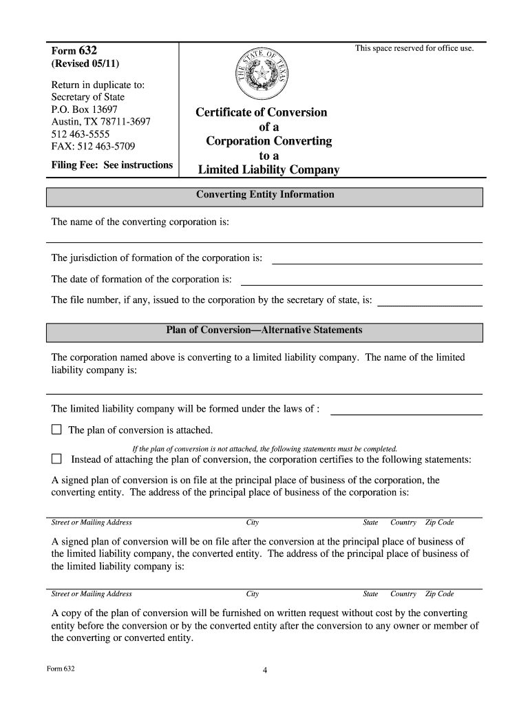 Get and Sign Texas Conversion 2011-2022 Form