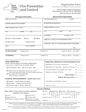 Nys Fire Academy Registration Form