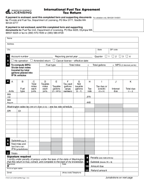 International Fuel Tax Agreement Tax Return IF Washington Dol Wa  Form