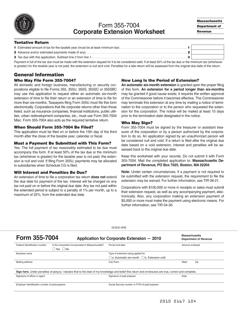  Massachusetts Corporate Extension Form 2018