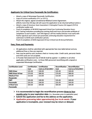 CertificationRecertification Application Mississippi State  Form