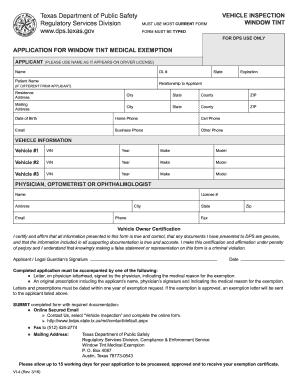 Pa Window Tint Exemption Form Fill Online Printable Fillable Blank Pdffiller