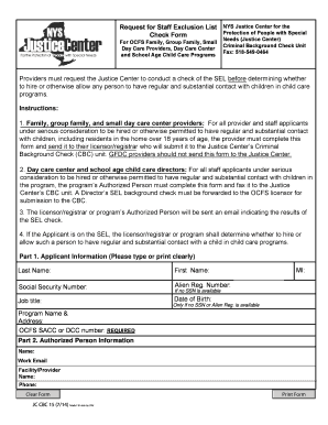  Request for Staff Exclusion List Check Form Providers Must Request 2014-2024