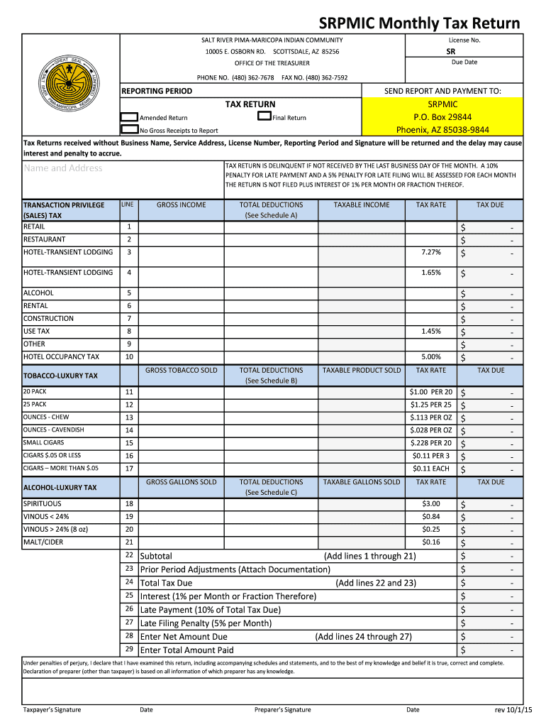 Srpmic Tax  Form