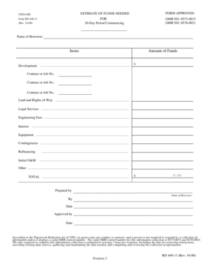 Form RD 440 11 Forms Sc Egov Usda