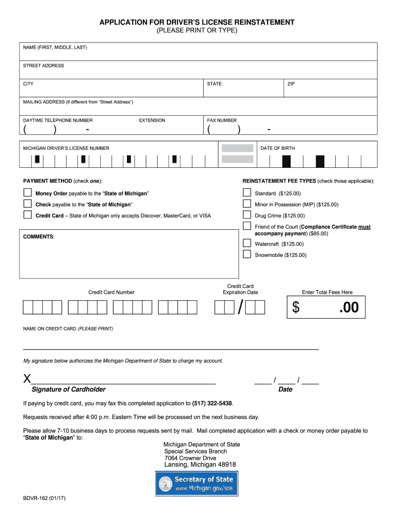 Bdvr 162 Form