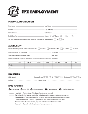 Itz Application  Form