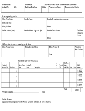 Iris Funded Non Hippa Claims  Form