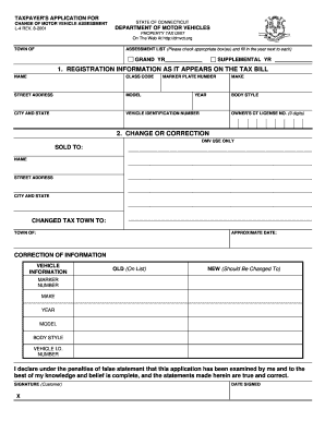 Taxpayer Motor Vehicle  Form