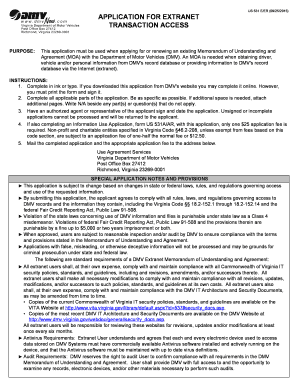  APPLICATION for EXTRANET TRANSACTION ACCESS PURPOSE US 531 EER 0725 This Application Must Be Used When Applying for or Renewing  2013