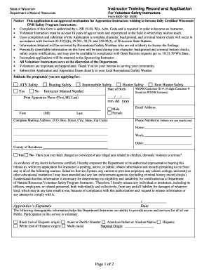 Form 8500 162 Volunteer Safety Instructor Training Record and Application Form 8500 162 Volunteer Safety Instructor Training Rec