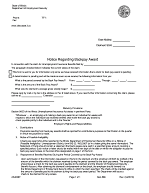 Illinois Unemployment Back Pay Form