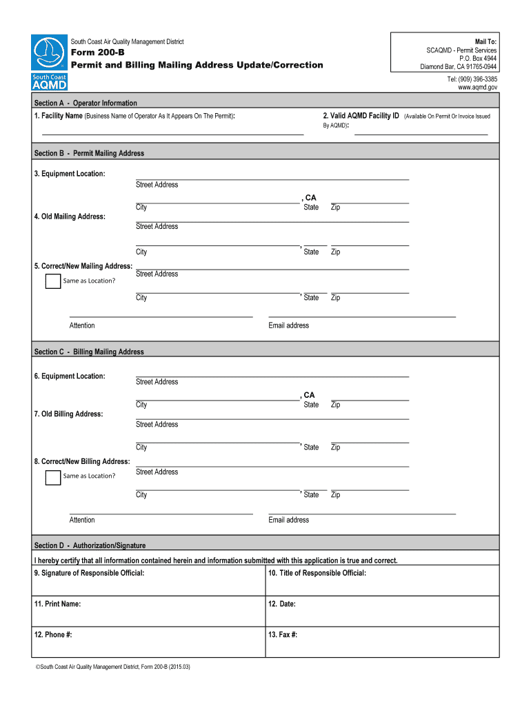 Aqmd Form 200b