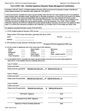 Dtsc 1430 Form