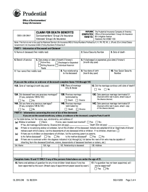  Claim for for Death Benefits Va Form 8283 2014