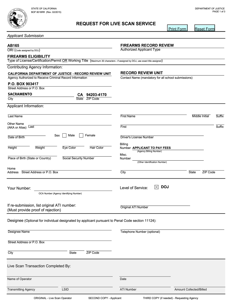  BOF 4008 Certificate of Eligibility  California Department of 2015