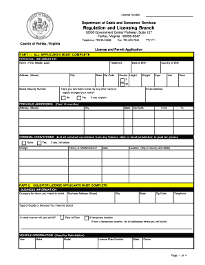 Fairfax County Massage Permit  Form