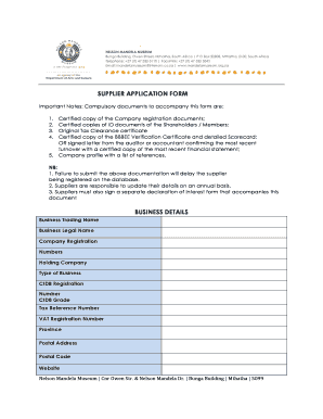 Coega Database Registration  Form