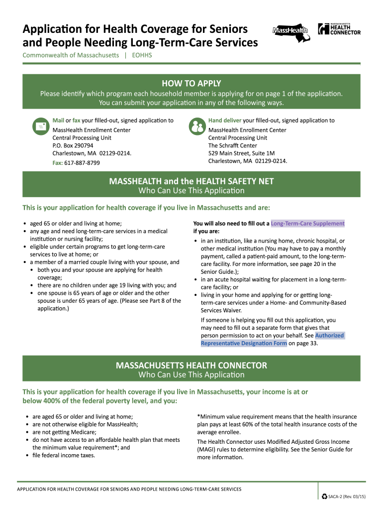  Masshealth Saca Form 2015