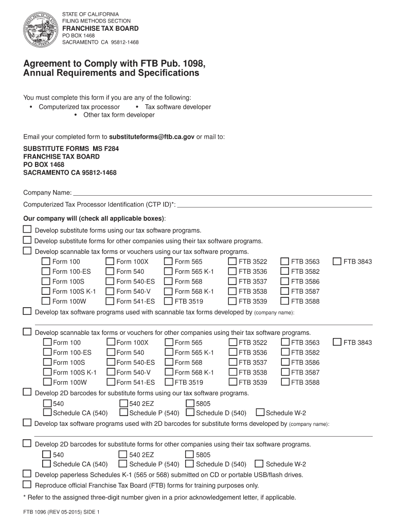 California 1096 Form