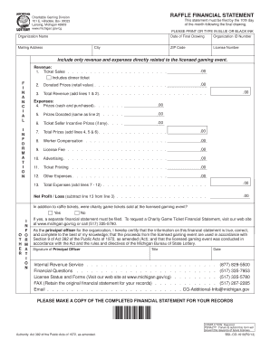 Michigan Raffle License Lookup  Form